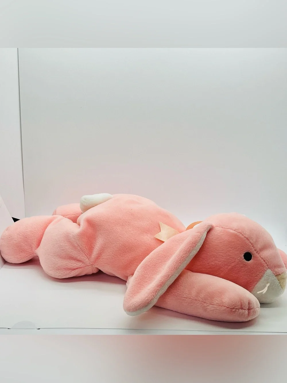 1996 Ty Pillow Pals Carrots the Pink Bunny Rabbit Stuffed Plush Toy Lovey